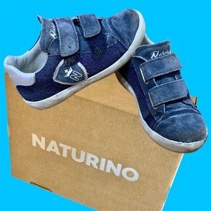 Naturino sneakers shoes Suede Velcro Denim Jeans Boys Girls with Box Gift